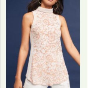 Anthropologie Ribbed Turtleneck Tank SZ S